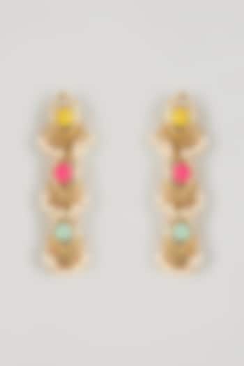 Multi-Colored Brass Threadwork Dangler Earrings by Bauble Bazaar at Pernia's Pop Up Shop