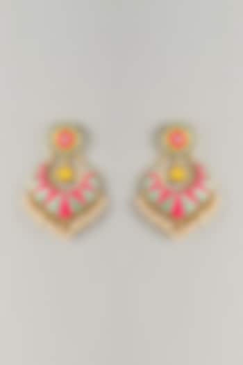 Multi-Colored Stone & Silk Thread Dangler Earrings by Bauble Bazaar at Pernia's Pop Up Shop