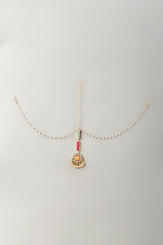 Multi-Colored Stone & Silk Thread Mathapatti by Bauble Bazaar