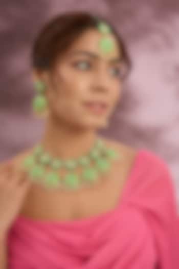 Multi-Colored Silk Thread Embroidered Necklace Set by Bauble Bazaar at Pernia's Pop Up Shop