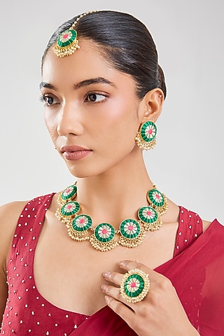Multi-Colored Mixed Metal Necklace Set by Bauble Bazaar