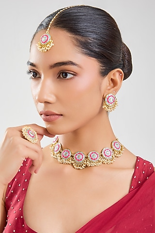Multi-Colored Mixed Metal Necklace Set by Bauble Bazaar