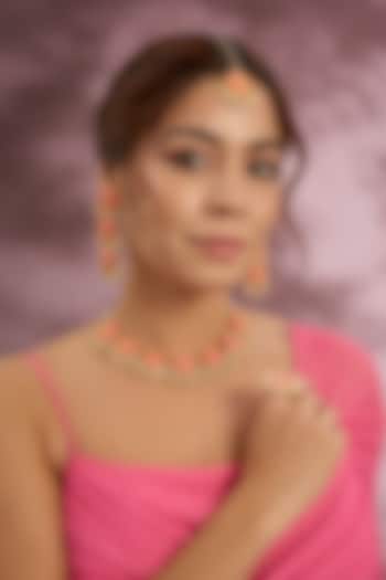 Multi-Colored Silk Thread Embroidered Necklace Set by Bauble Bazaar at Pernia's Pop Up Shop