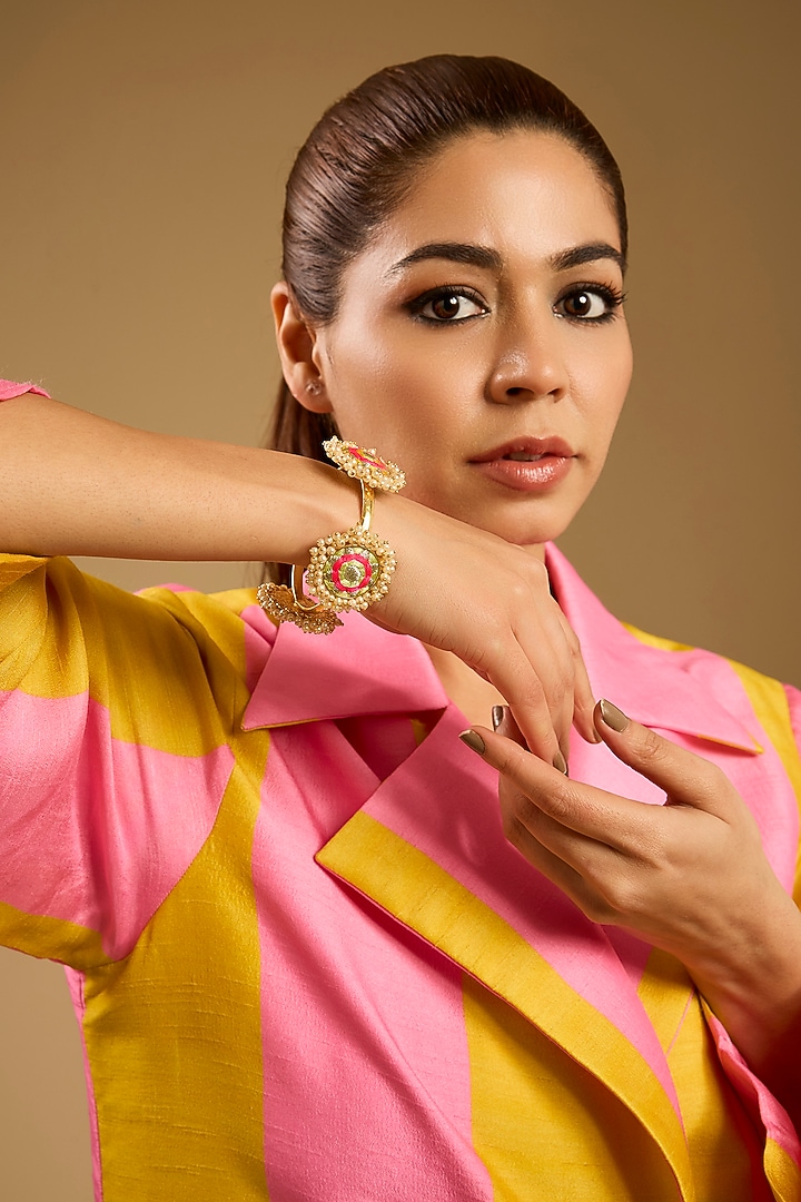 Multi-Colored Stone & Silk Thread Bangle by Bauble Bazaar at Pernia's Pop Up Shop