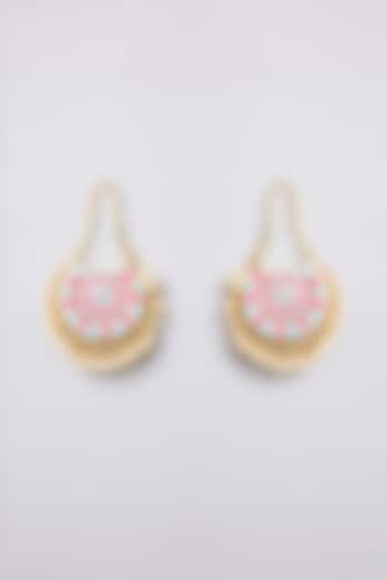 Multi-Colored Thread Embroidered Dangler Earrings by Bauble Bazaar at Pernia's Pop Up Shop