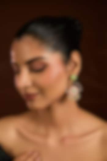 Gold Finish Multi-Colored Stone Dangler Earrings by Bauble Bazaar at Pernia's Pop Up Shop