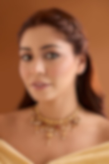 Gold Finish Choker Necklace by Bauble Bazaar at Pernia's Pop Up Shop