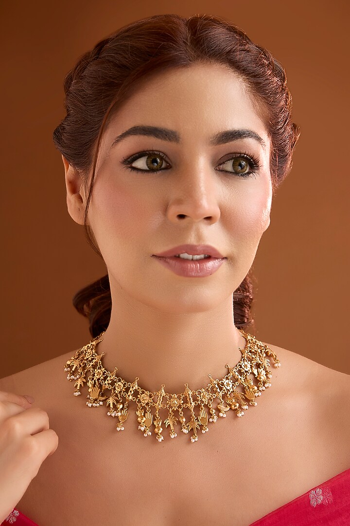 Gold Finish Necklace by Bauble Bazaar at Pernia's Pop Up Shop