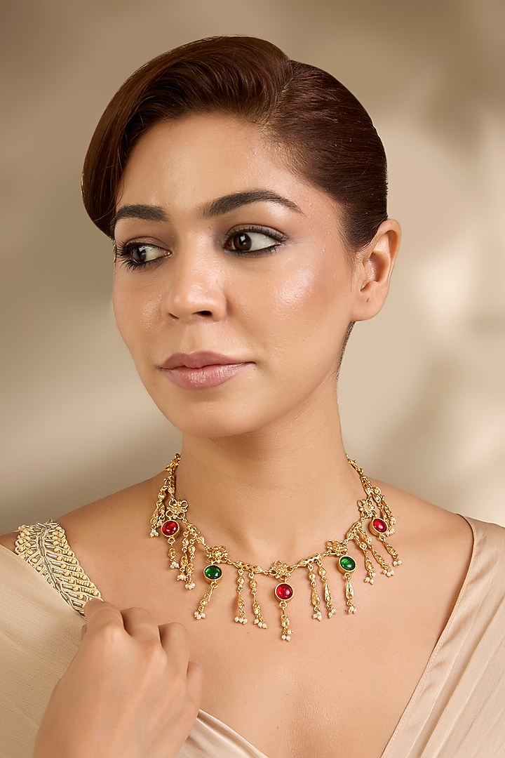 Gold Finish Necklace by Bauble Bazaar at Pernia's Pop Up Shop