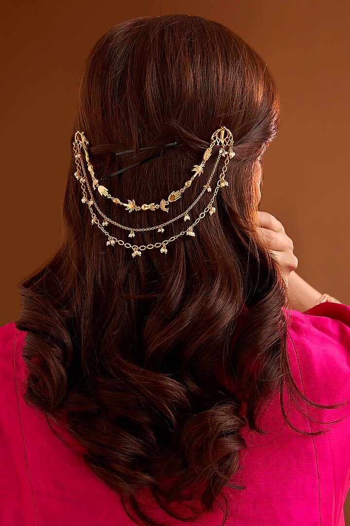 Gold Finish Hair Accessory by Bauble Bazaar at Pernia's Pop Up Shop