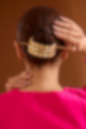 Gold Finish Hair Bun by Bauble Bazaar at Pernia's Pop Up Shop