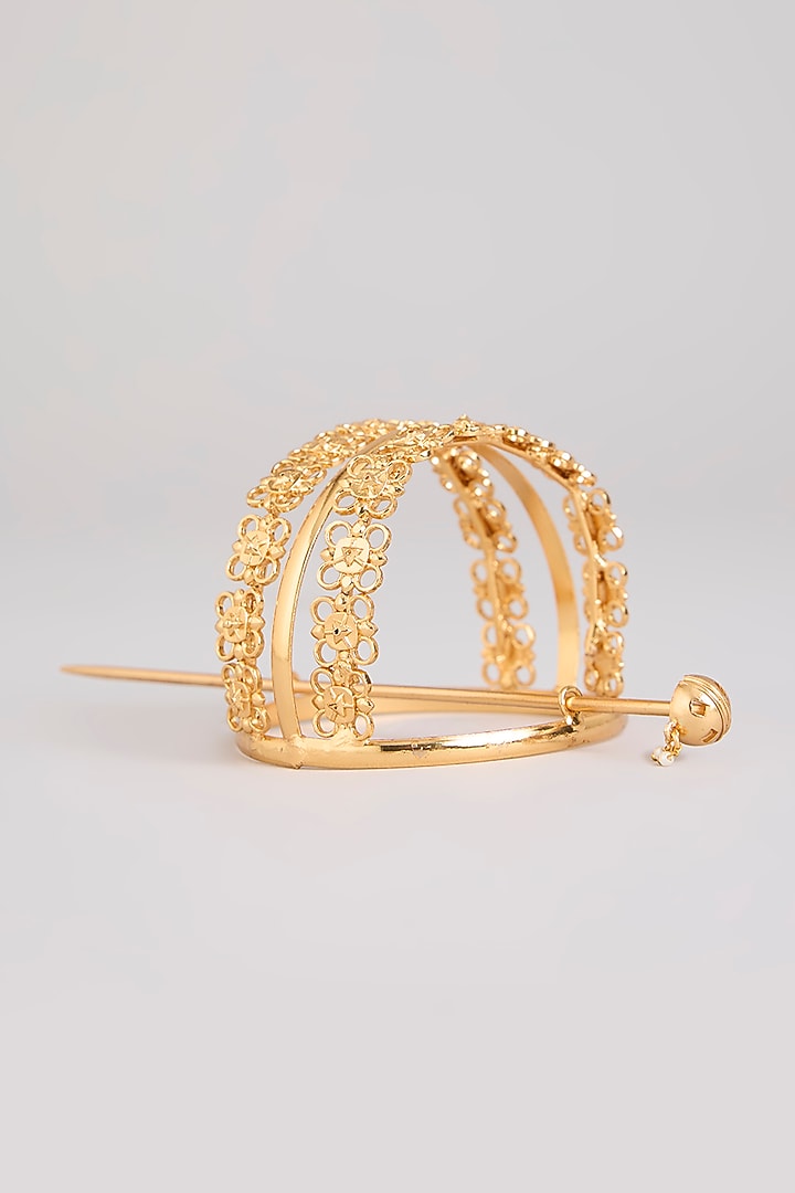 Gold Finish Hair Bun by Bauble Bazaar at Pernia's Pop Up Shop
