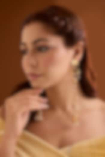 Gold Finish Dangler Earrings by Bauble Bazaar at Pernia's Pop Up Shop