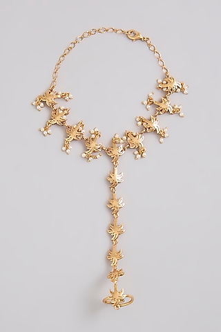 Gold Finish Hathphool by Bauble Bazaar