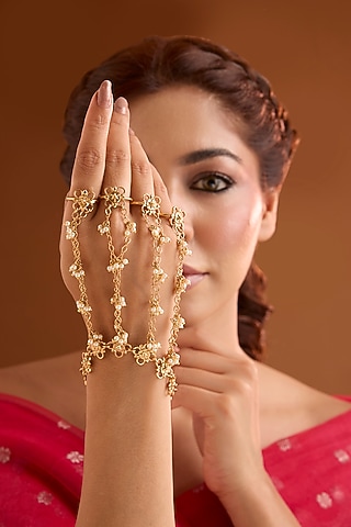 Gold Finish Hathphool by Bauble Bazaar