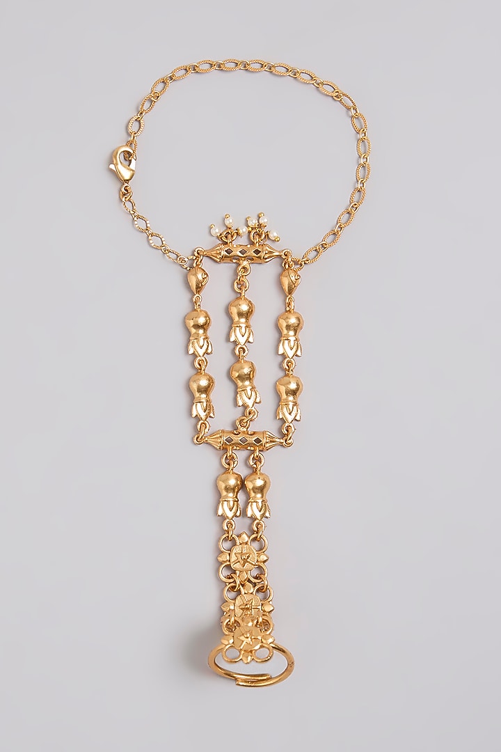Gold Finish Hathphool by Bauble Bazaar at Pernia's Pop Up Shop