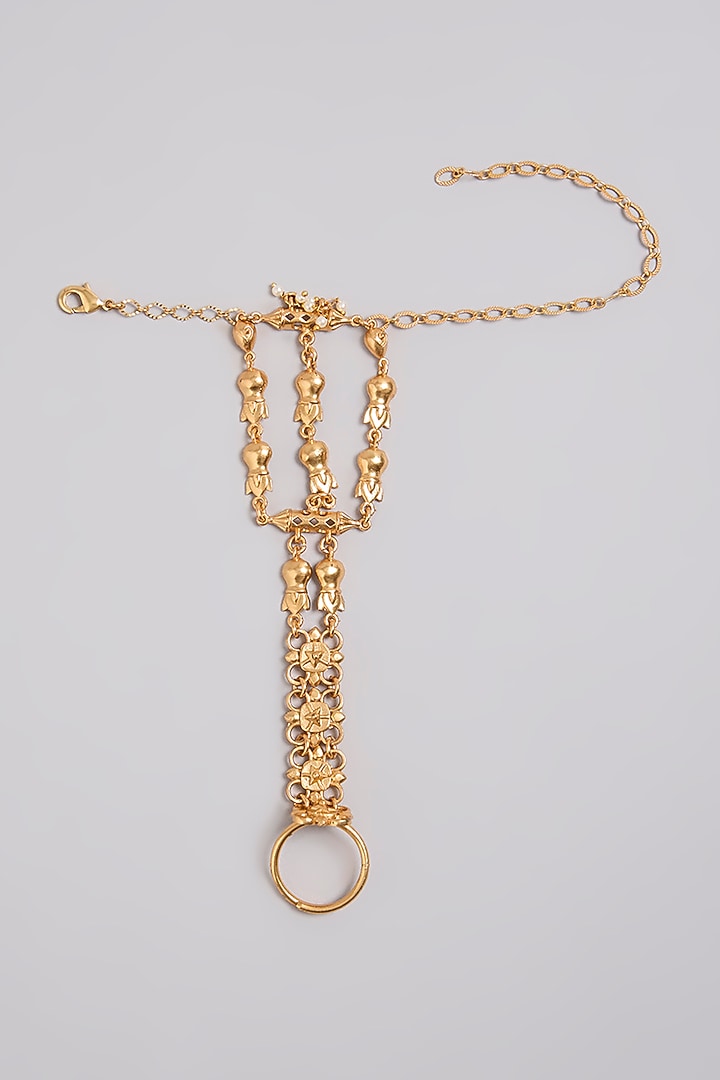 Gold Finish Hathphool by Bauble Bazaar at Pernia's Pop Up Shop