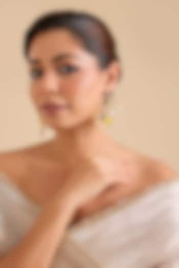 Multi-Colored Pearl & Thread Work Dangler Earrings by Bauble Bazaar at Pernia's Pop Up Shop