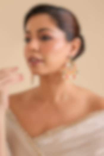 Multi-Colored Pearl & Thread Work Dangler Earrings by Bauble Bazaar at Pernia's Pop Up Shop
