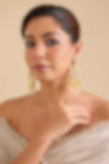 Multi-Colored Pearl & Thread Work Dangler Earrings by Bauble Bazaar at Pernia's Pop Up Shop