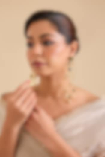 Multi-Colored Pearl & Thread Work Dangler Earrings by Bauble Bazaar at Pernia's Pop Up Shop