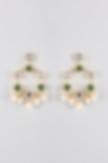 Multi-Colored Mirror & Pearl Dangler Earrings by Bauble Bazaar at Pernia's Pop Up Shop