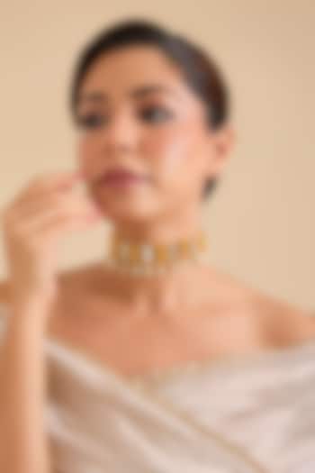 Multi-Colored Pearl & Thread Work Choker Necklace by Bauble Bazaar at Pernia's Pop Up Shop