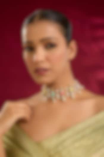Multi-Colored Pearl Choker Necklace by Bauble Bazaar at Pernia's Pop Up Shop