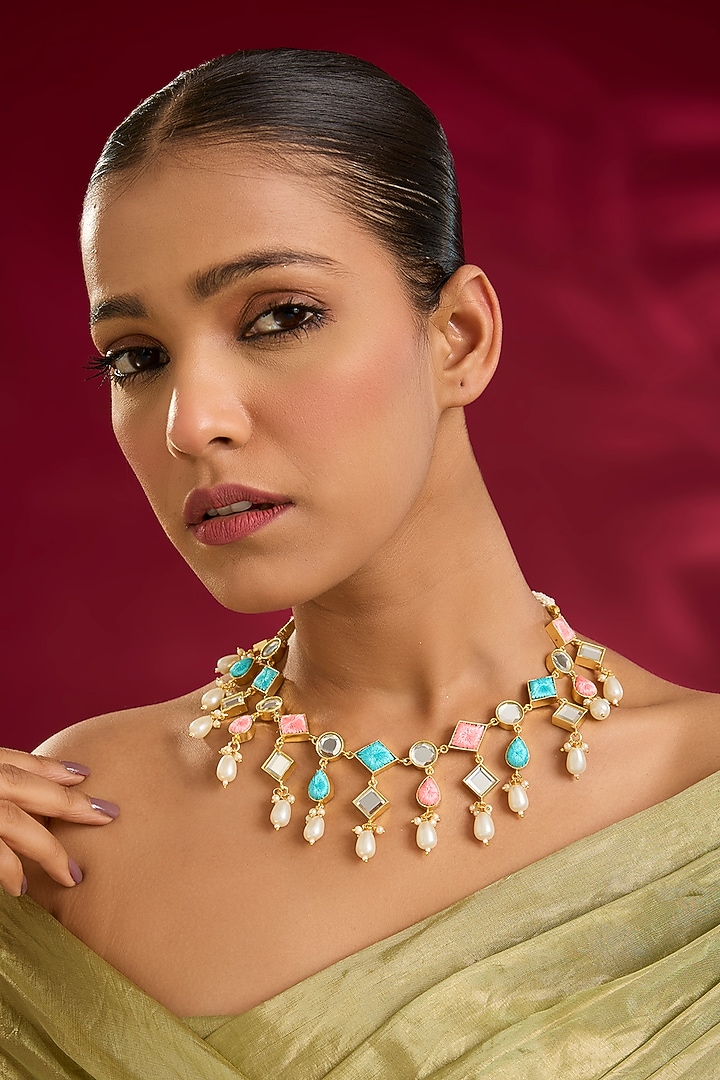 Multi-Colored Pearl Necklace by Bauble Bazaar at Pernia's Pop Up Shop