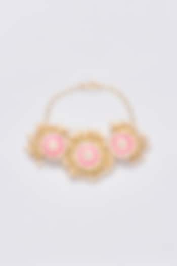 Gold Plated Silk Thread Embroidred & Pearl Bracelet by Bauble Bazaar at Pernia's Pop Up Shop