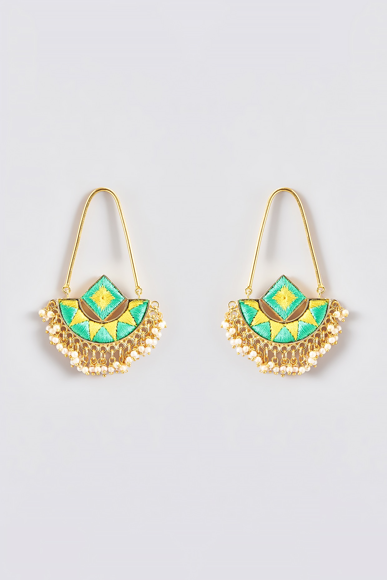 Silk thread chandbali earrings top