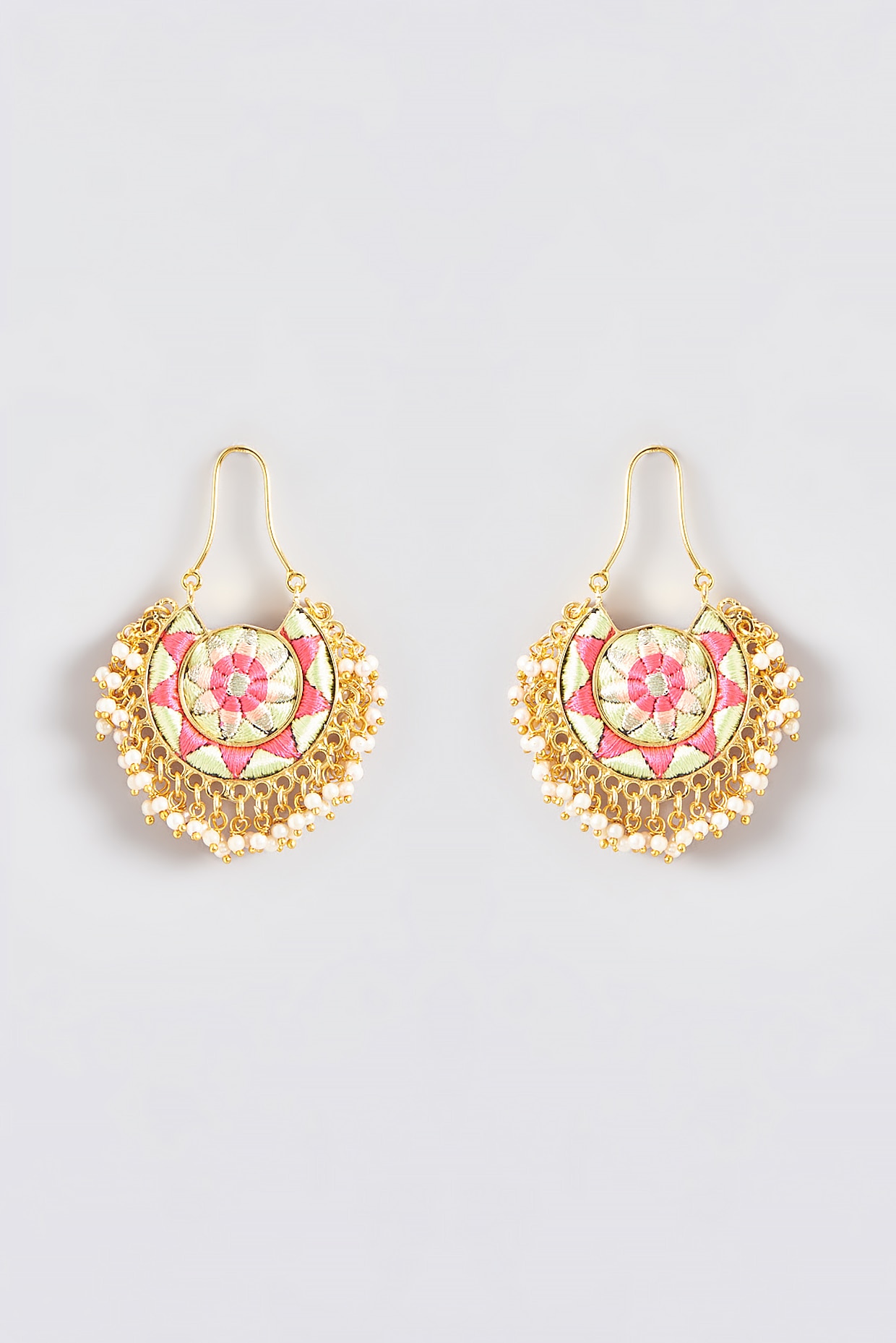 Silk thread chandbali earrings designs cheap