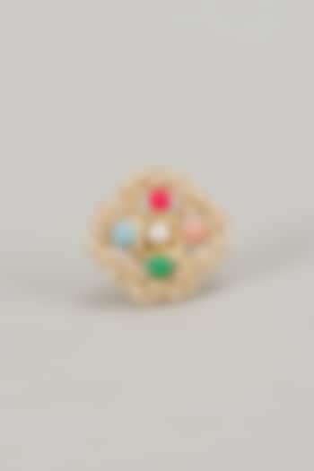 Gold Plated Pastel Enameled Ring by Bauble Bazaar at Pernia's Pop Up Shop
