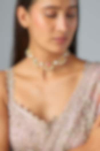 Gold Plated Multi-Colored Enameled Choker Necklace by Bauble Bazaar at Pernia's Pop Up Shop