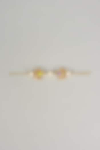 Gold Plated Pastel Enameled Bracelet by Bauble Bazaar at Pernia's Pop Up Shop