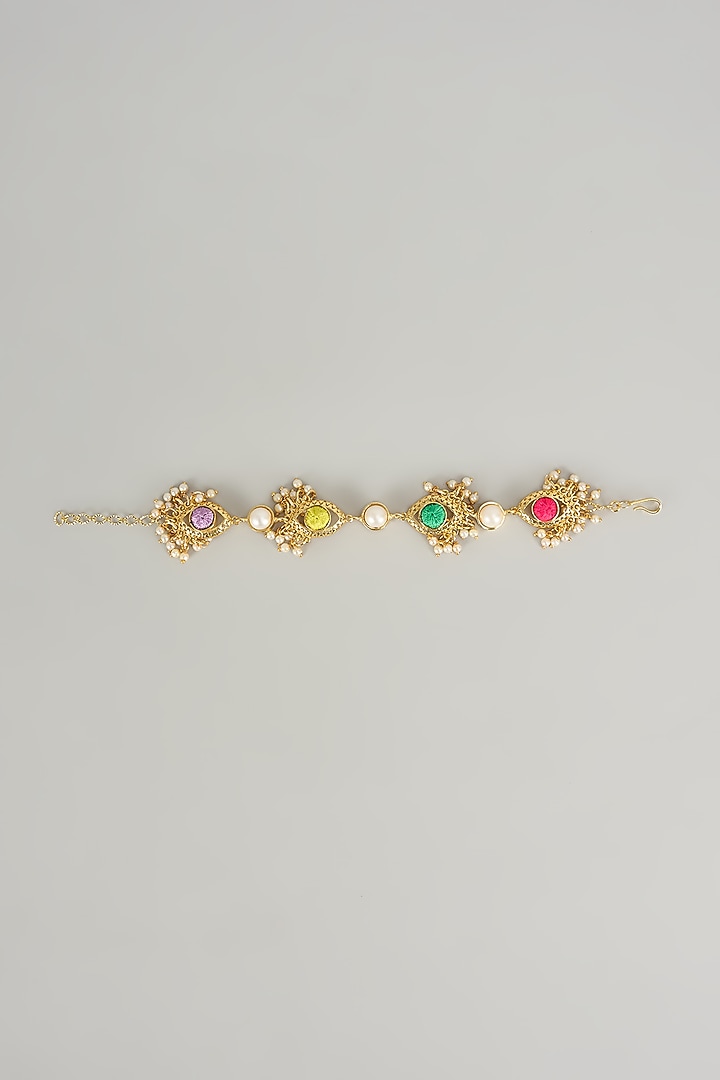 Gold Plated Multi-Colored Enameled Bracelet by Bauble Bazaar at Pernia's Pop Up Shop