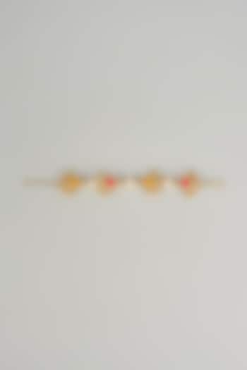 Gold Plated Multi-Colored Enameled & Pearl Bracelet by Bauble Bazaar at Pernia's Pop Up Shop