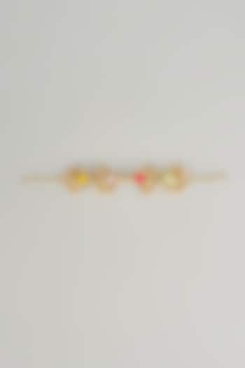 Gold Plated Multi-Colored Enameled & Pearl Bracelet by Bauble Bazaar at Pernia's Pop Up Shop