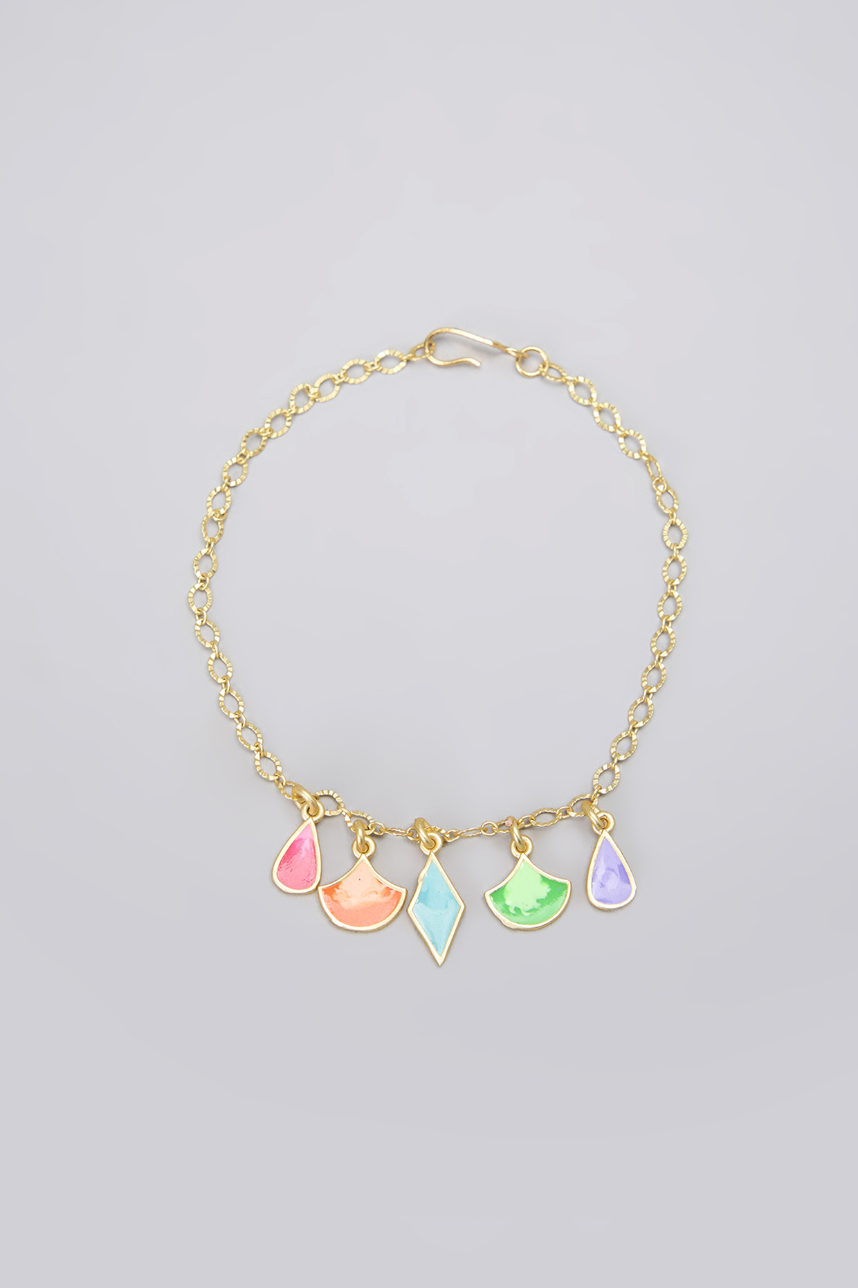 Gold Plated Pearl Embellished Enameled Bracelet by Bauble Bazaar at Pernia's Pop Up Shop