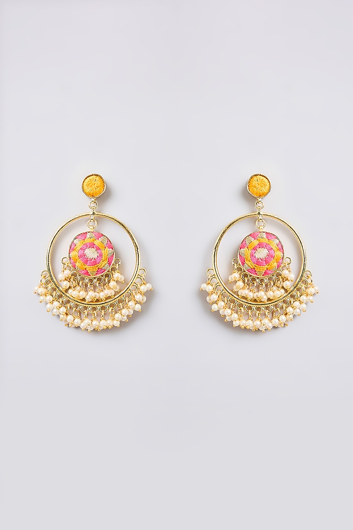 Multi-Colored Mixed Metal Dangler Earrings by Bauble Bazaar at Pernia's Pop Up Shop