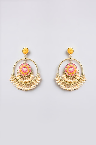 Multi-Colored Mixed Metal Dangler Earrings by Bauble Bazaar