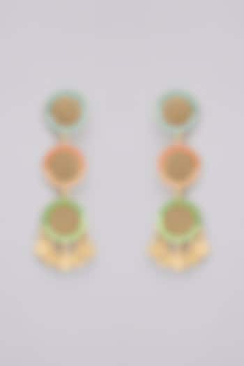Gold Plated Pearl Dangler Earrings by Bauble Bazaar at Pernia's Pop Up Shop