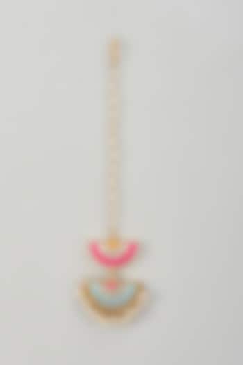 Gold Finish Silk Thread & Pearl Embellished Maangtikka by Bauble Bazaar at Pernia's Pop Up Shop