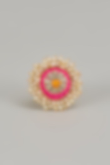 Gold Plated Multi-Colored Enameled Ring by Bauble Bazaar at Pernia's Pop Up Shop