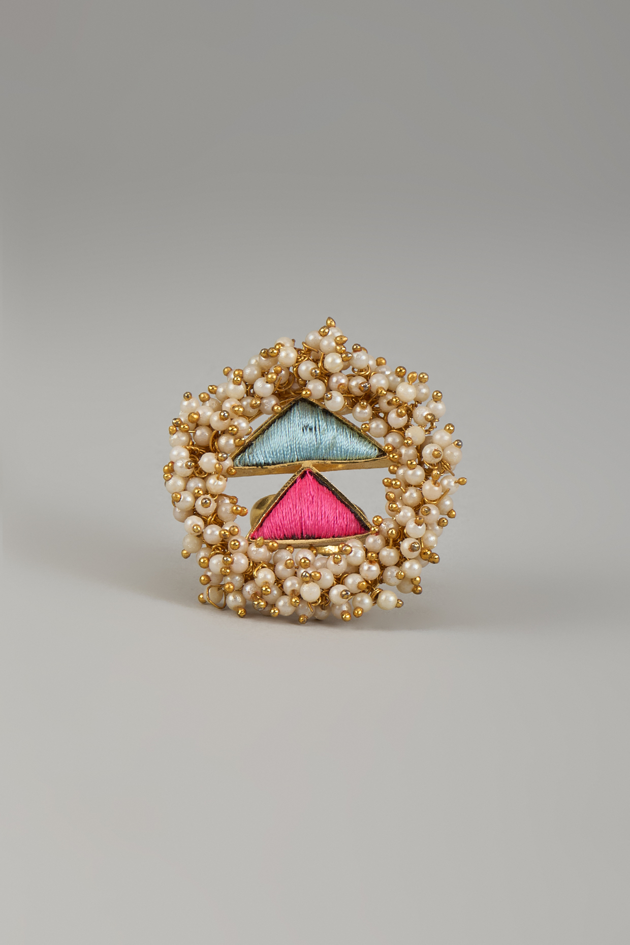 Gold Plated Multi-Colored Enameled Ring by Bauble Bazaar at Pernia's Pop Up Shop
