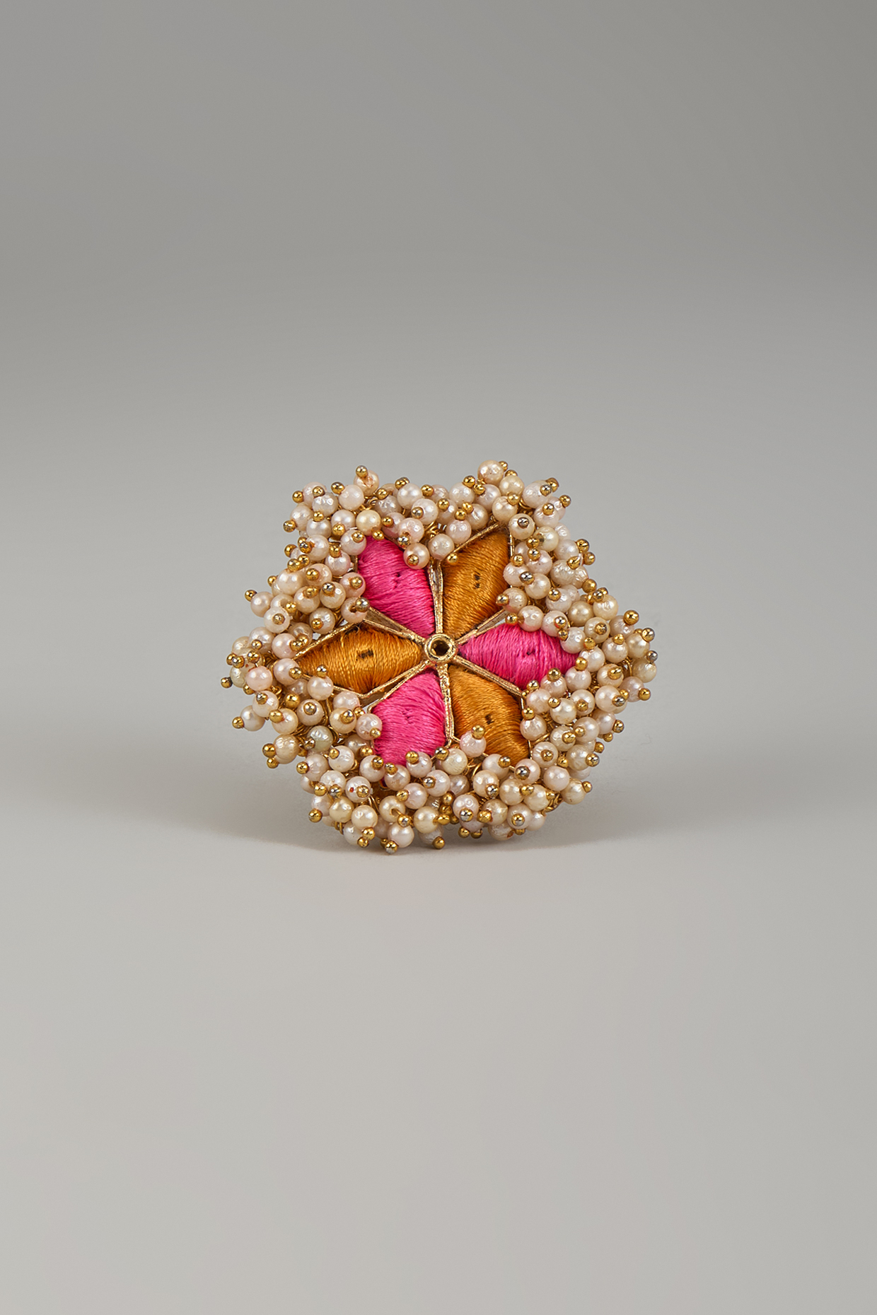 Gold Plated Multi-Colored Enameled Ring by Bauble Bazaar at Pernia's Pop Up Shop