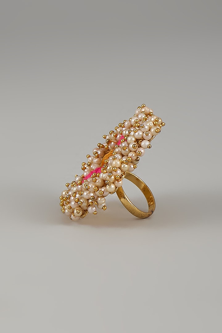 Gold Plated Multi-Colored Enameled Ring by Bauble Bazaar at Pernia's Pop Up Shop