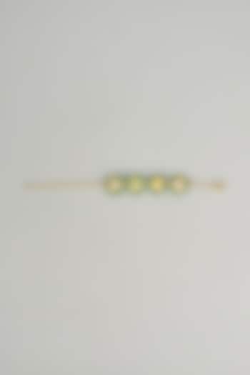 Gold Plated Coral Enameled Cuff by Bauble Bazaar at Pernia's Pop Up Shop