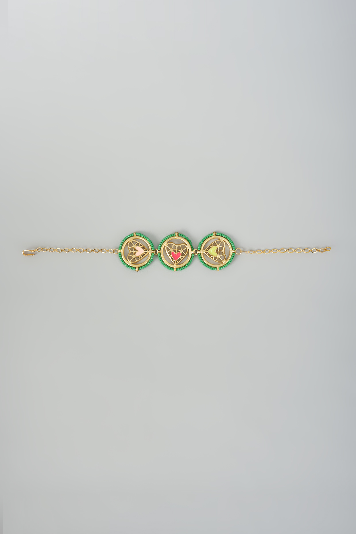 Gold Finish Multi-Colored Enameled Bracelet by Bauble Bazaar at Pernia's Pop Up Shop