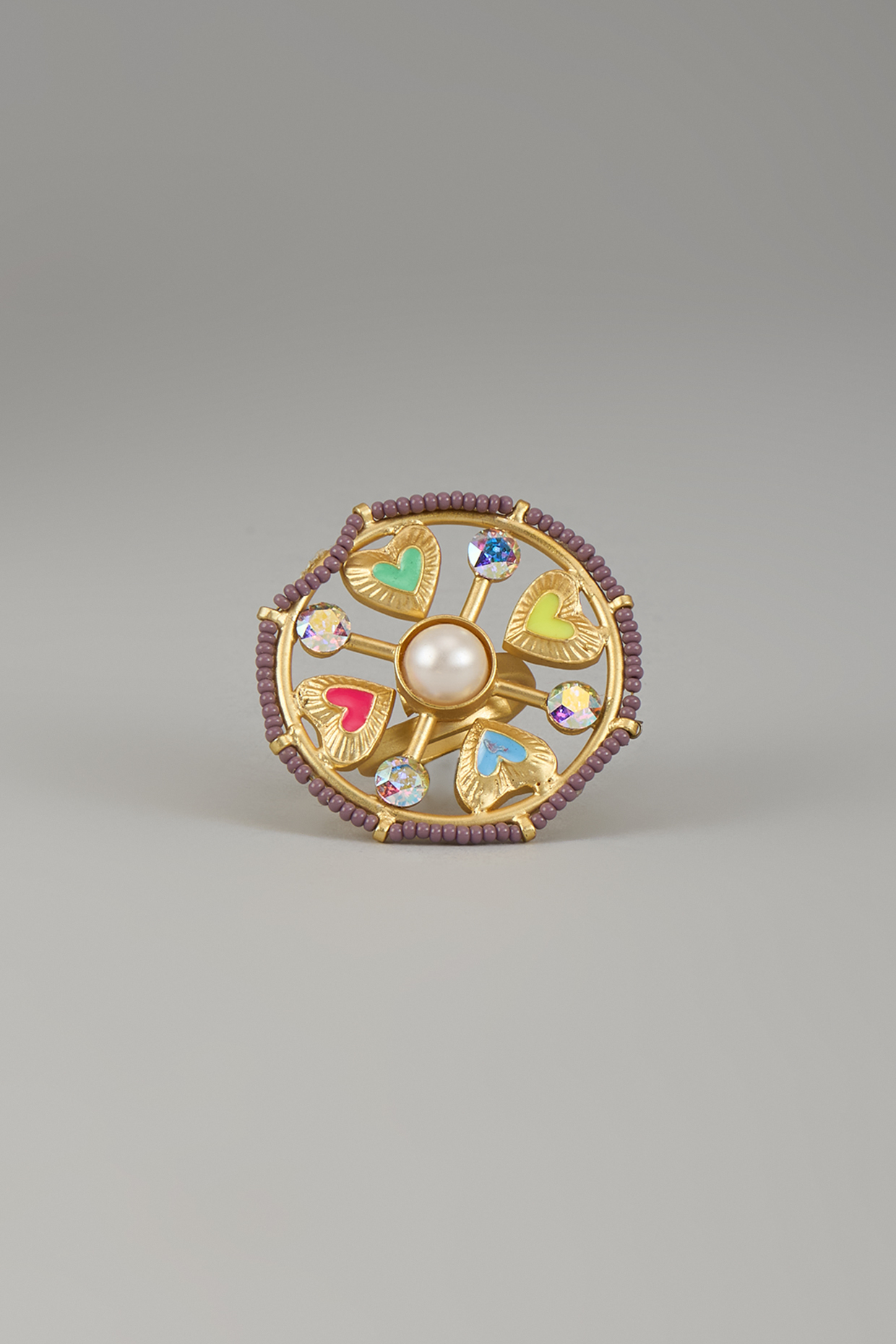 Gold Finish Swarovski Enameled Ring by Bauble Bazaar at Pernia's Pop Up Shop